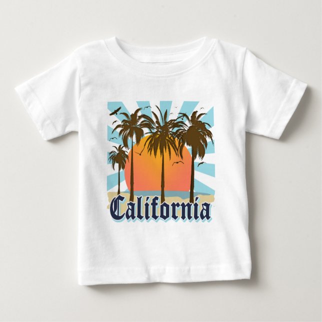California Beaches Sunset Baby T-Shirt (Front)