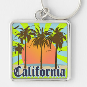 California Beaches Sunset Key Ring