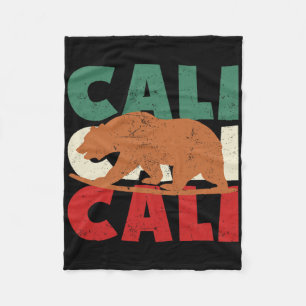 California Bear Cali Surfing Bear Retro Surf Vinta Fleece Blanket