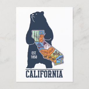  California Bear Golden State Postcard