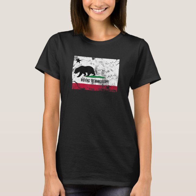 California Bear Is Moving To Mississippi  Walking  T-Shirt (Front)