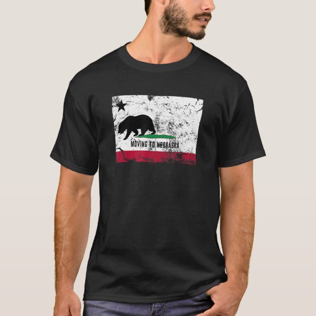 California Bear Is Moving To Nebraska  Walking Awa T-Shirt (Front)