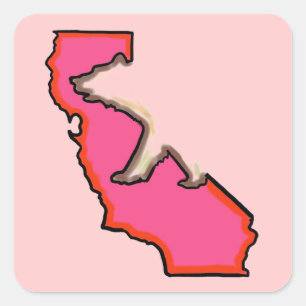 California bear pink state symbol stickers