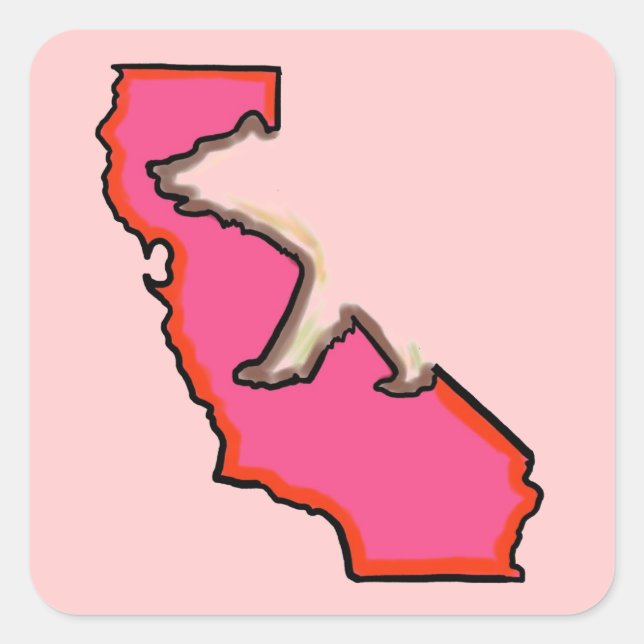 California bear pink state symbol stickers (Front)