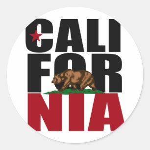 CALIFORNIA BEAR -.png Classic Round Sticker