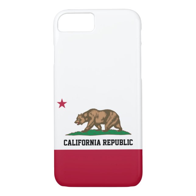 California Bear Republic Flag Grizzly and Star Case-Mate iPhone Case (Back)