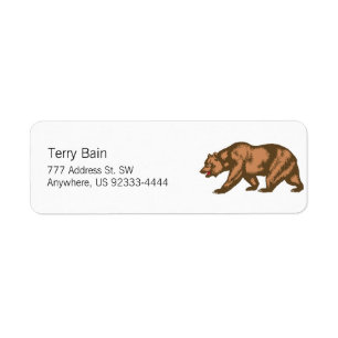 California Bear Return Address Label