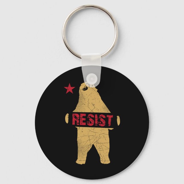 California Bear Shirt Resist  Key Ring (Front)