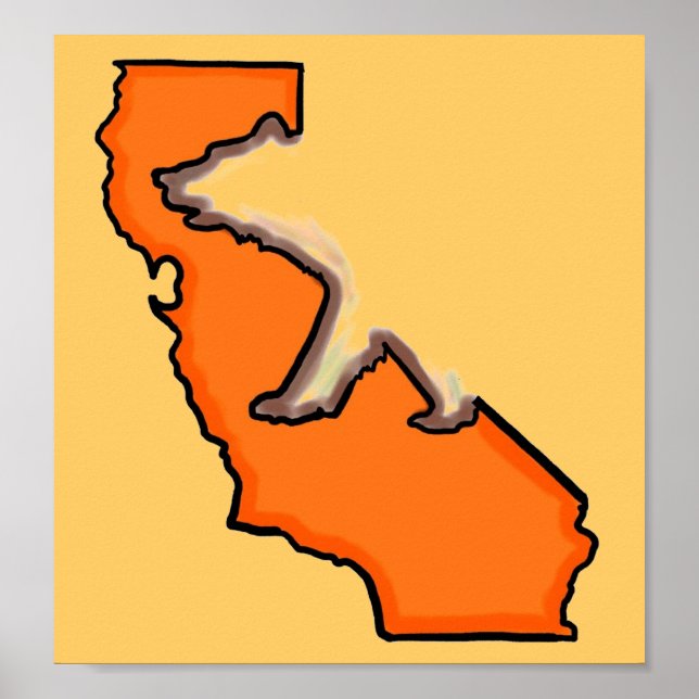 California bear state symbol orange custom poster (Front)