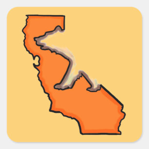 California bear state symbol orange stickers