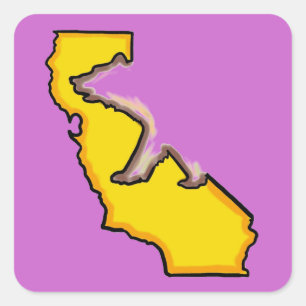California bear state symbol purple stickers