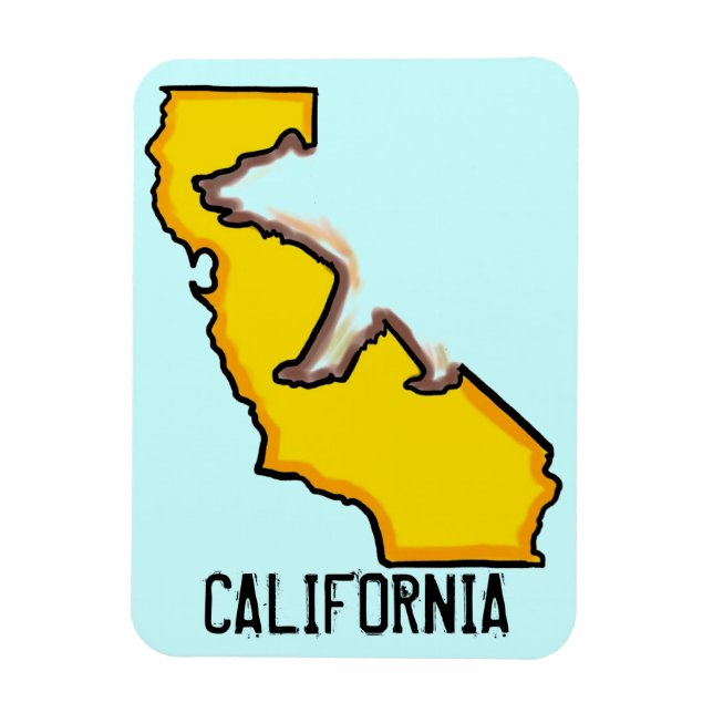 California bear state symbol souvenir magnet (Vertical)