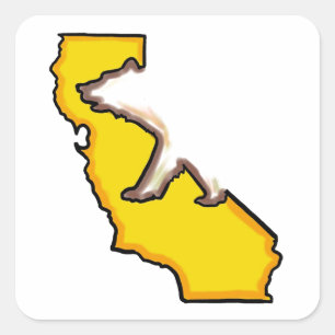 California bear state symbol white stickers