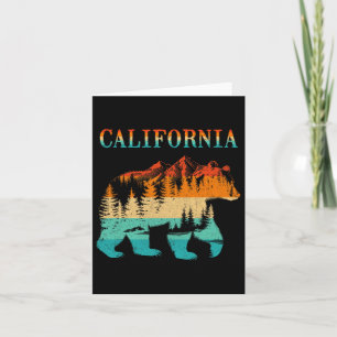 California Bear Vintage Retro Nature Hiking Souven Card