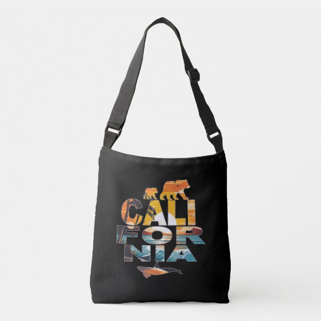 California Bears and Whale Crossbody Bag (Front)