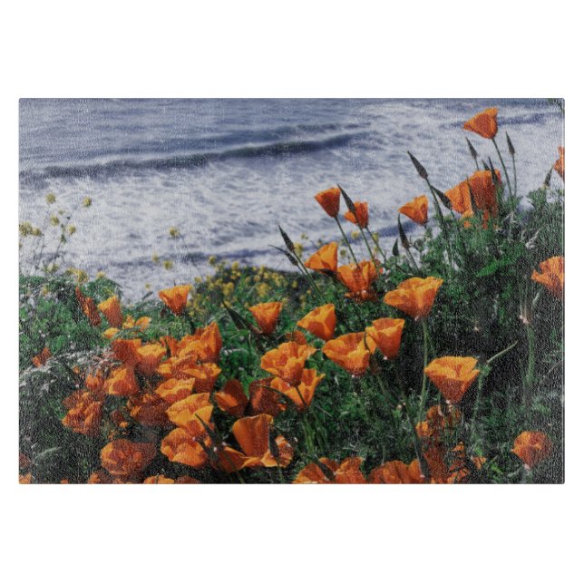 California, Big Sur Coast, California Poppy Cutting Board (Front)