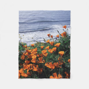 California, Big Sur Coast, California Poppy Fleece Blanket