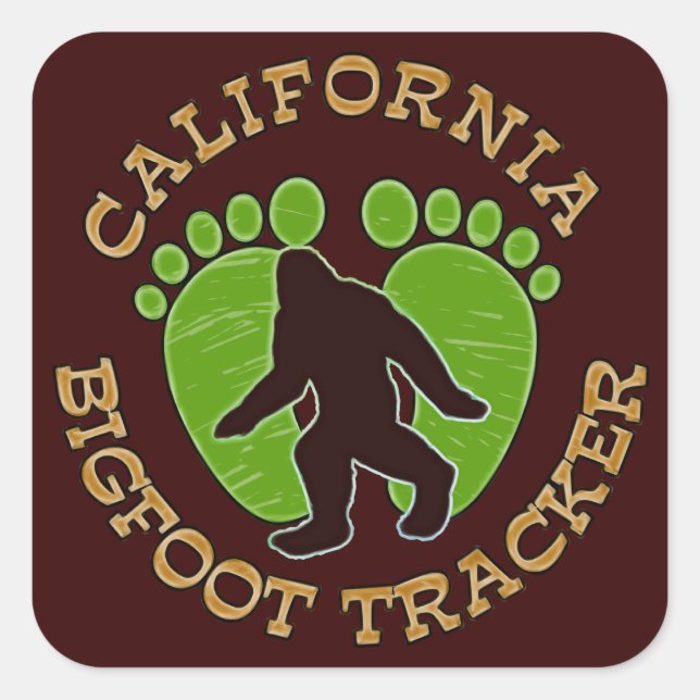 California Bigfoot Tracker Square Sticker (Front)