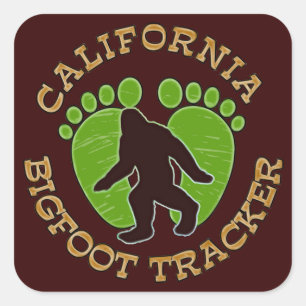 California Bigfoot Tracker Square Sticker