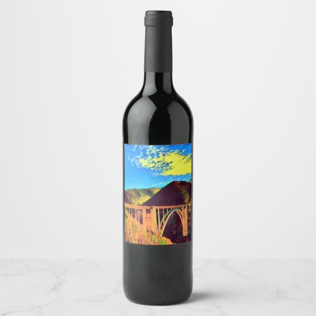 California - BIXBY CREEK - Bridge Wine Label (Front)