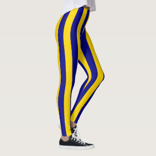 California Blue and Gold Vertical Stripes Leggings