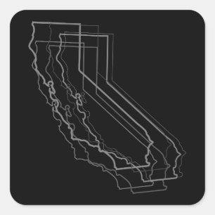 california blur square sticker
