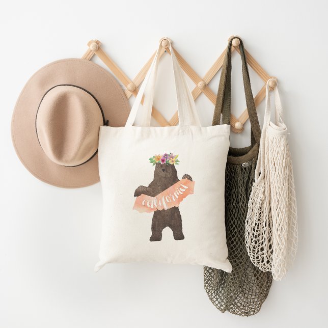 California Boho Bear Tote Bag (Creator Uploaded)
