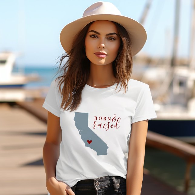 California Born and Raised | Editable Colour State T-Shirt (Creator Uploaded)