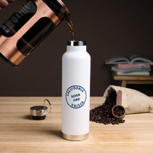 California Born and Raised Illustration Water Bottle
