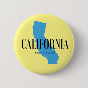 California Born & Raised 6 Cm Round Badge