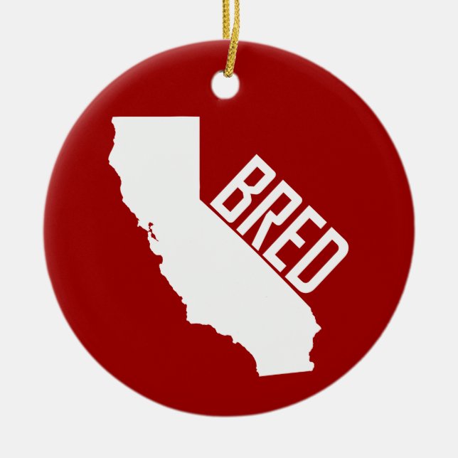 California Bred Ceramic Ornament (Front)