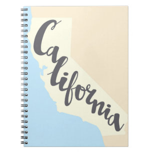 California Brush Lettering With Silhouette Map Notebook