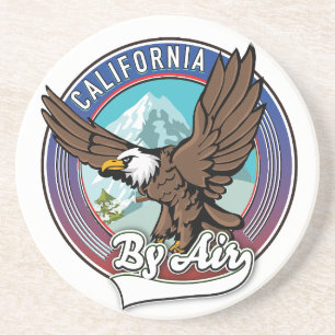 California By Air travel patch Coaster