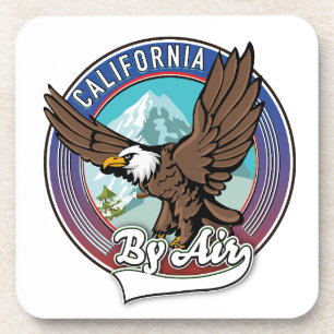 California By Air travel patch Coaster