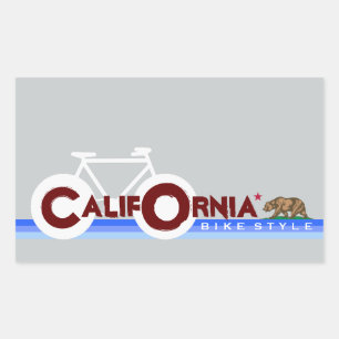 California CA biking state flag Rectangular Sticker