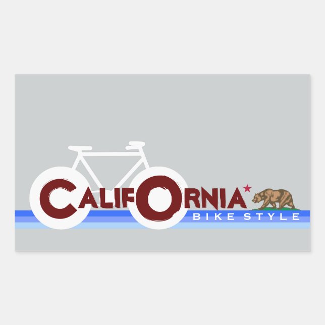 California CA biking state flag Rectangular Sticker (Front)