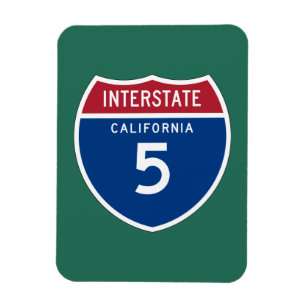 California CA I-5 Interstate Highway Shield - Magnet
