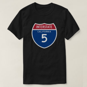 California CA I-5 Interstate Highway Shield - T-Shirt