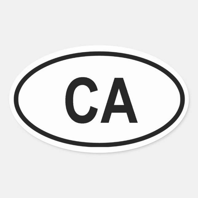 California "CA" Oval Sticker (Front)