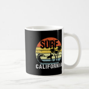 California Ca Retro Vintage Skyline Surf Surfing D Coffee Mug