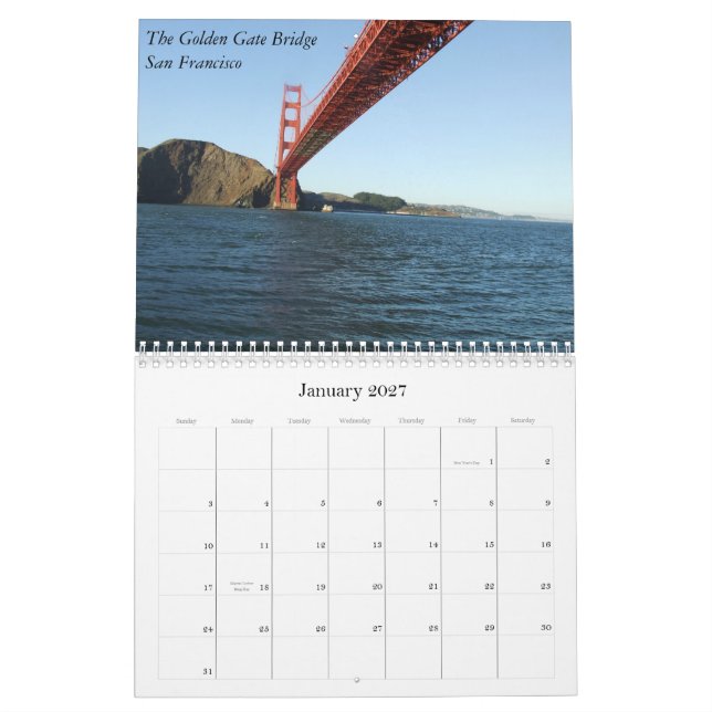California Calendar, 2012 Travel Calendar CA (Jan 2027)