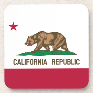 California Cali Republic Bear Flag, US States Beve Coaster