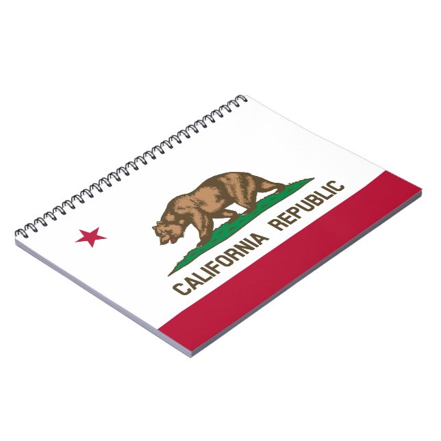 California Cali Republic Bear Flag, US States Note Notebook (Left Side)