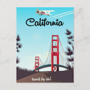 California Cartoon travel poster Postcard