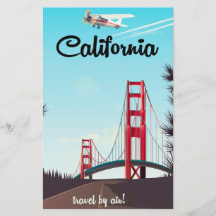 California Cartoon travel poster Stationery