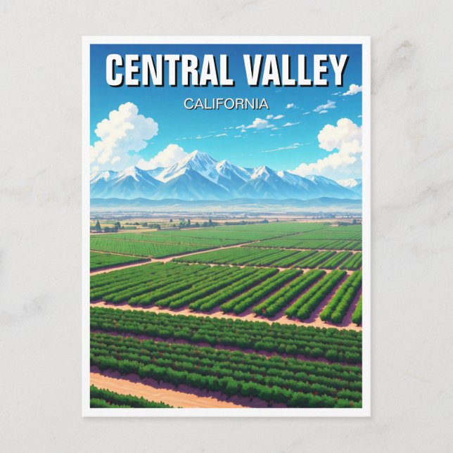 California Central Valley Postcard (Front)