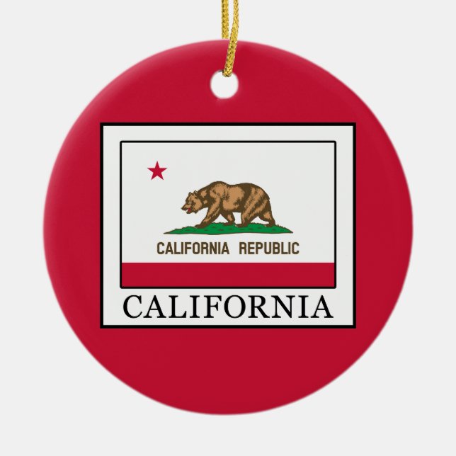 California Ceramic Tree Decoration (Front)