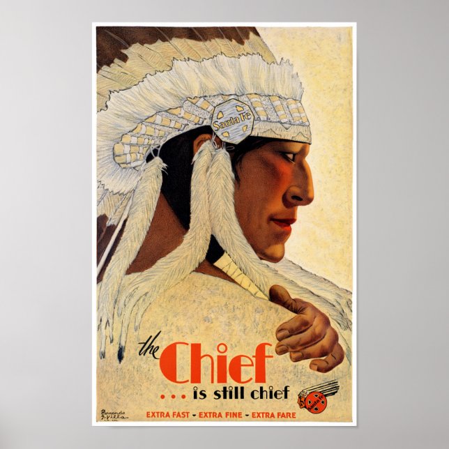 California Chief Restored Vintage Travel Poster (Front)
