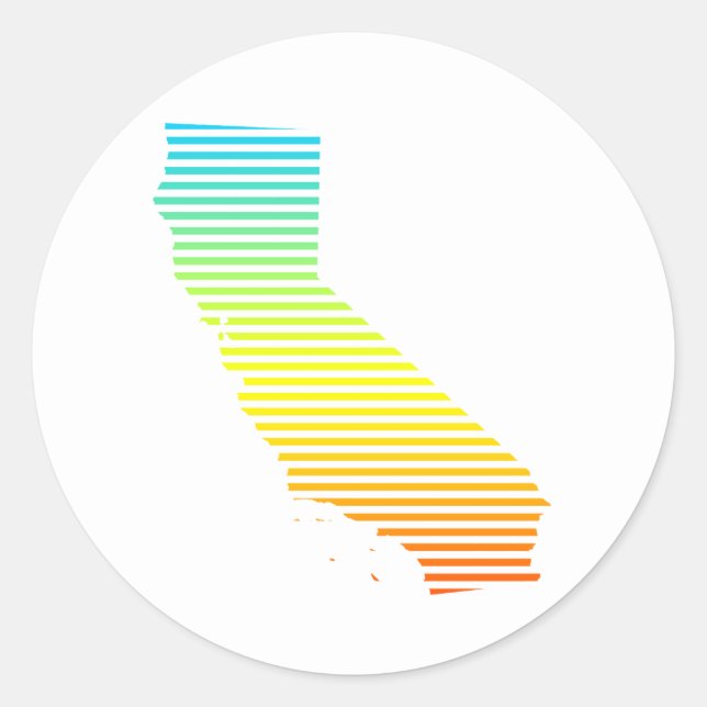 california chill fade classic round sticker (Front)