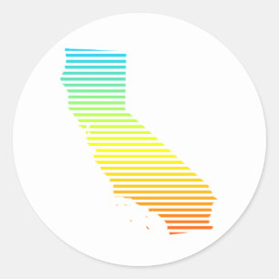 california chill fade classic round sticker